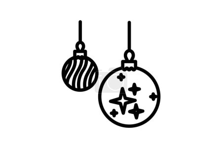 Illustration for Christmas Decor Enchanted Festivity Line Icon - Royalty Free Image