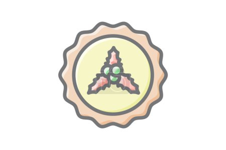 Illustration for Christmas Decoration Merry Adornments Awesome Lineal Icon - Royalty Free Image