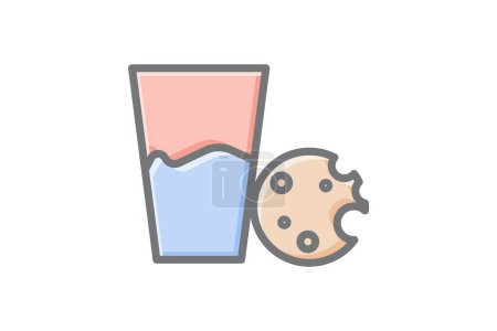 Illustration for Choco-Mil Bliss Cookies Awesome Lineal Icon - Royalty Free Image