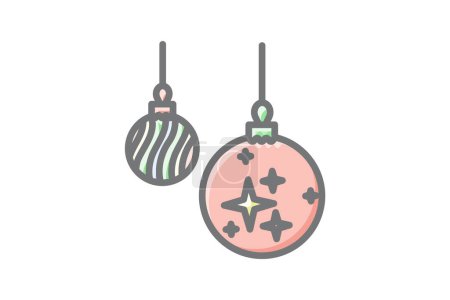 Illustration for Christmas Decor Enchanted Festivity Awesome Lineal Icon - Royalty Free Image