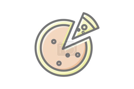 Téléchargez les illustrations : Tranches de plaisir Pizza Impressionnante Icône linéaire - en licence libre de droit