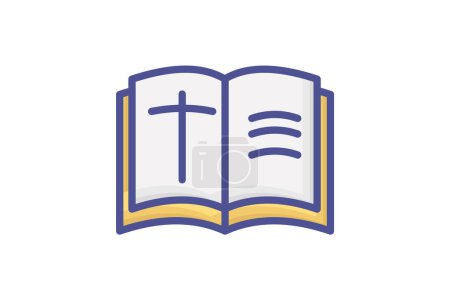 Téléchargez les illustrations : Bible Le mot éternel rempli de contour Icône - en licence libre de droit