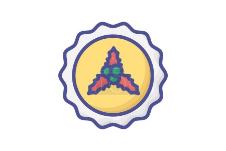 Illustration for Christmas Decoration Merry Adornments Filled Outline Icon - Royalty Free Image