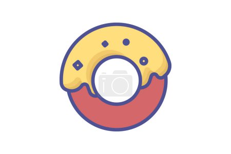 Ilustración de Feliz Donut País de las Maravillas Lleno de Icono Esquema - Imagen libre de derechos