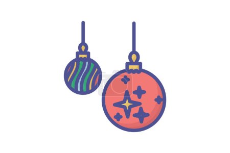 Illustration for Christmas Decor Enchanted Festivity Filled Outline Icon - Royalty Free Image