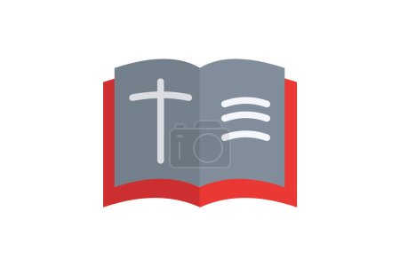 Téléchargez les illustrations : Bible La Parole éternelle Icône plate - en licence libre de droit