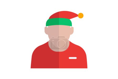 Ilustración de Encantado Noel Christmas Flat Icon - Imagen libre de derechos