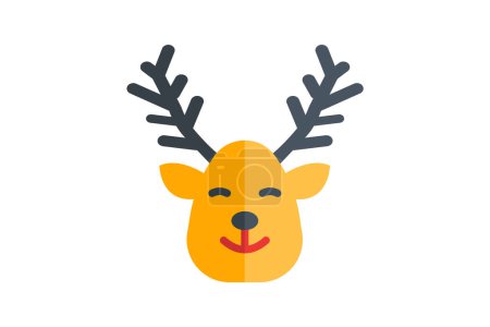 Illustration for Christmas Bear Festive Bear Hugs Flat Icon - Royalty Free Image