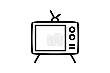 Illustration for TV Transforming Visual Reality Line Icon - Royalty Free Image