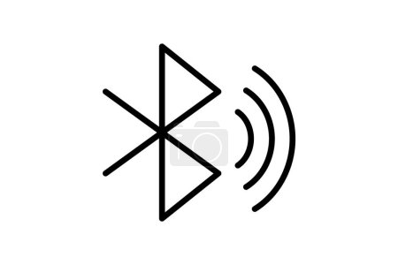 Téléchargez les illustrations : Bluetooth Connexions sans couture Icône de ligne redéfinie - en licence libre de droit