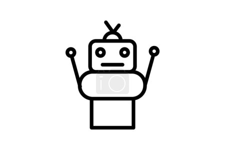 Téléchargez les illustrations : Robots Revolutionizing Automation Line Icône - en licence libre de droit