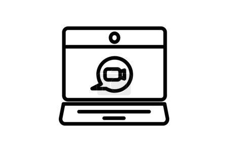 Téléchargez les illustrations : Icône de ligne Conversations virtuelles VisioLink Connect - en licence libre de droit