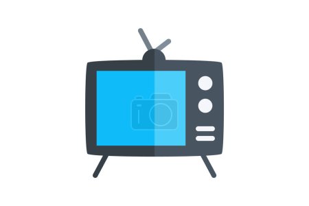 Illustration for TV Transforming Visual Reality Flat Icon - Royalty Free Image