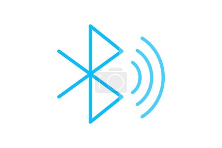 Téléchargez les illustrations : Connexions sans couture Bluetooth Icône plate redéfinie - en licence libre de droit