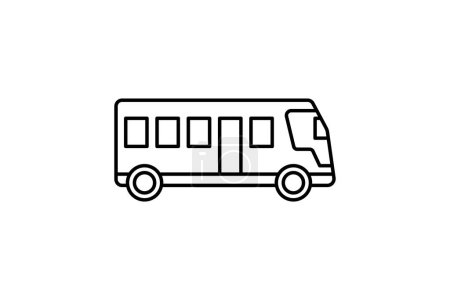 Illustration for Bus Line Icon Travel And Tour Icon, Tourism Icon, Exploring World Icons - Royalty Free Image