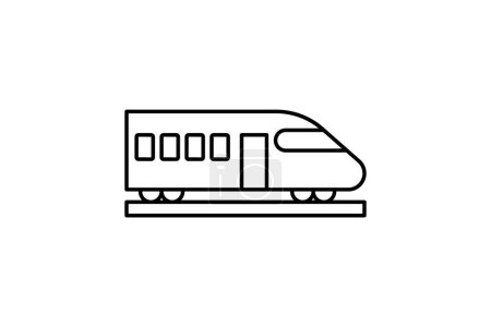 Ilustración de Icono de Línea de Tren Icono de Viaje y Tour, Icono de Turismo, Explorando Iconos del Mundo - Imagen libre de derechos