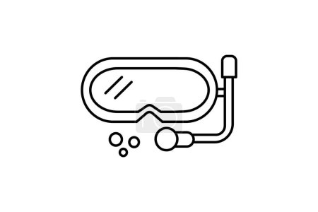 Illustration for Snorkeling Line Icon Travel And Tour Icon, Tourism Icon, Exploring World Icons - Royalty Free Image