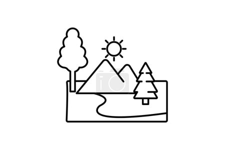 Illustration for National Parks Line Icon Travel And Tour Icon, Tourism Icon, Exploring World Icons - Royalty Free Image