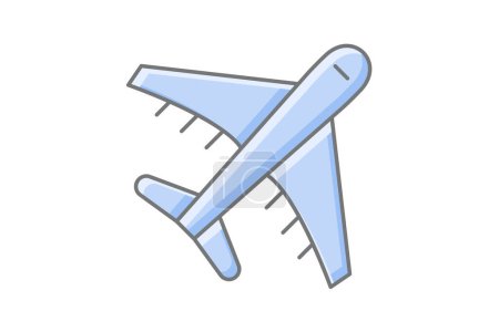 Illustration for Flights Awesome Outline Icon Travel And Tour Icon, Tourism Icon, Exploring World Icons - Royalty Free Image