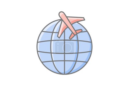 Illustration for Travel Awesome Outline Icon Travel And Tour Icon, Tourism Icon, Exploring World Icons - Royalty Free Image