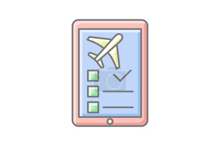 Illustration for Booking Awesome Outline Icon Travel And Tour Icon, Tourism Icon, Exploring World Icons - Royalty Free Image