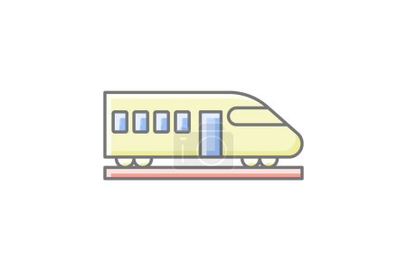 Illustration for Train Awesome Outline Icon Travel And Tour Icon, Tourism Icon, Exploring World Icons - Royalty Free Image