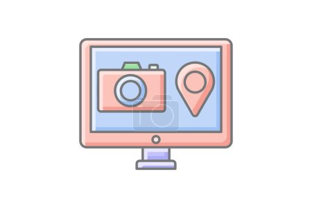 Illustration for Sightseeing Awesome Outline Icon Travel And Tour Icon, Tourism Icon, Exploring World Icons - Royalty Free Image