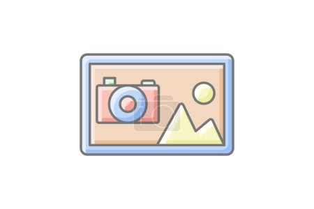 Illustration for Travel Photography Awesome Outline Icon Travel And Tour Icon, Tourism Icon, Exploring World Icons - Royalty Free Image