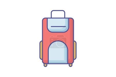 Téléchargez les illustrations : Aperçu des bagages Icône de remplissage Icône de voyage et d'excursion, Icône de tourisme, Exploration des icônes du monde - en licence libre de droit
