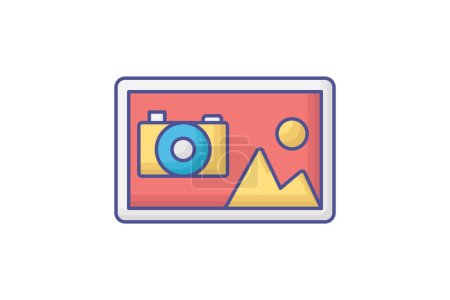 Illustration for Travel Photography Outline Fill Icon Travel And Tour Icon, Tourism Icon, Exploring World Icons - Royalty Free Image
