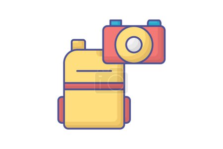 Illustration for Travel Photography Outline Fill Icon Travel And Tour Icon, Tourism Icon, Exploring World Icons - Royalty Free Image