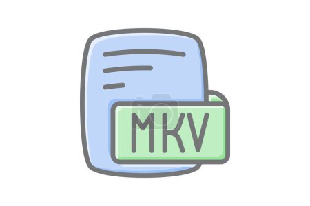 Ilustración de Mkv Matroska Video impresionante icono de estilo lineal - Imagen libre de derechos