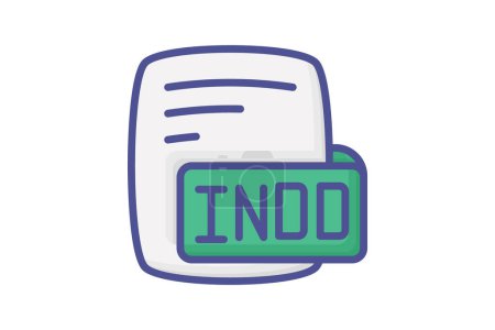 Illustration for Indd Adobe Indesign Document Color Outline Style Icon - Royalty Free Image