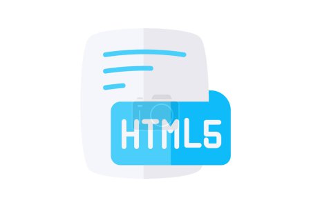 Ilustración de Html5 Hypertext Markup Language 5 Icono de estilo plano - Imagen libre de derechos