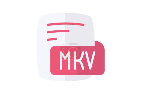 Illustration for Mkv Matroska Video Flat Style Icon - Royalty Free Image