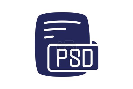 Illustration for Psd Adobe Photoshop Document Glyph Filled Style Icon - Royalty Free Image