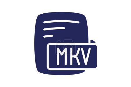 Téléchargez les illustrations : Icône de style rempli de glyphe de vidéo de Mkv Matroska - en licence libre de droit