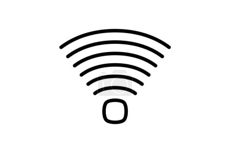 Téléchargez les illustrations : Signaux WiFi Matériel informatique, Composant d'ordinateur Ligne Style Oultine Icône - en licence libre de droit