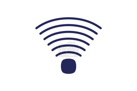 Téléchargez les illustrations : Signaux WiFi Matériel informatique, Icône remplie de glyphe de composant d'ordinateur - en licence libre de droit