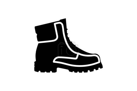Illustration for Orange Work Boots Shoes and footwear Flat Color Icon set isolated on white background flat color vector illustration Pixel perfect - Royalty Free Image