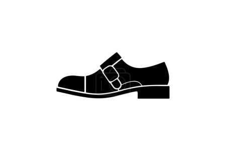 Téléchargez les illustrations : Bleu Cap Toe Monk Chaussures et chaussures Icône de couleur plate mis isolé sur fond blanc illustration vectorielle de couleur plate Pixel parfait - en licence libre de droit