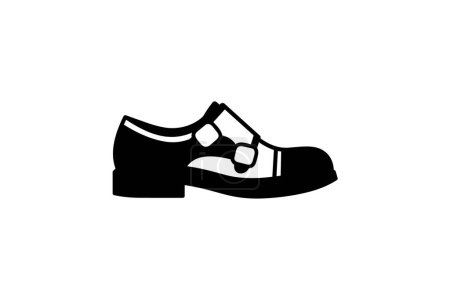 Ilustración de Red Cap Toe Monk Zapatos y calzado Flat Color Icon conjunto aislado sobre fondo blanco plana vector ilustración Pixel perfecto - Imagen libre de derechos