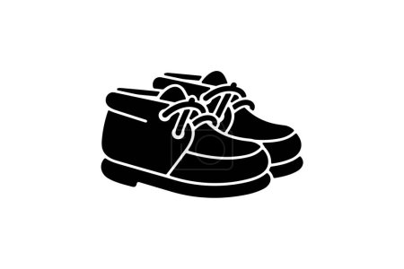Téléchargez les illustrations : Golden Chukka Moccasin Bottes Chaussures et chaussures Flat Color Icône mis isolé sur fond blanc illustration vectorielle de couleur plate Pixel parfait - en licence libre de droit