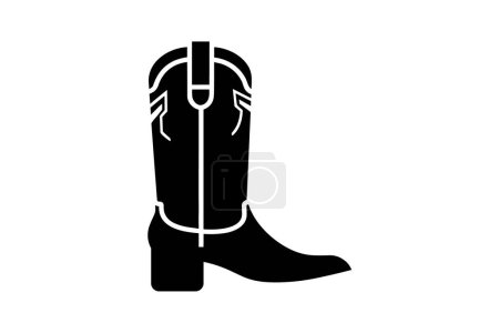 Ilustración de Red Cowboy Botas Zapatos y calzado Plano Color Icono conjunto aislado sobre fondo blanco plana vector ilustración Pixel perfecto - Imagen libre de derechos