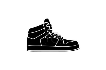 Ilustración de Amarillo High-Top Sneakers Zapatos y calzado Plano Color Icono conjunto aislado sobre fondo blanco plano vector de color ilustración Pixel perfecto - Imagen libre de derechos