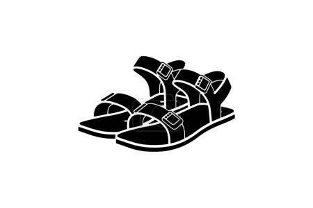 Ilustración de Sandalias Huarache Marrón Zapatos y calzado Color plano Icono conjunto aislado sobre fondo blanco vector de color plano ilustración Pixel perfecto - Imagen libre de derechos