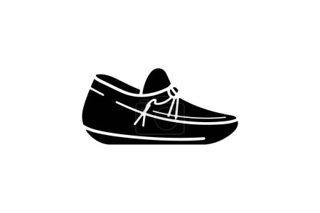 Téléchargez les illustrations : Chaussures et chaussures de selle hommes bleus Icône de couleur plate mis isolé sur fond blanc illustration vectorielle de couleur plate Pixel perfe - en licence libre de droit