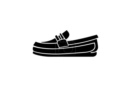 Téléchargez les illustrations : Jaune Mocassin Chaussures Couleur Plate Chaussures et chaussures Couleur Plate Icône mis isolé sur fond blanc illustration vectorielle de couleur plate Pixel perfec - en licence libre de droit