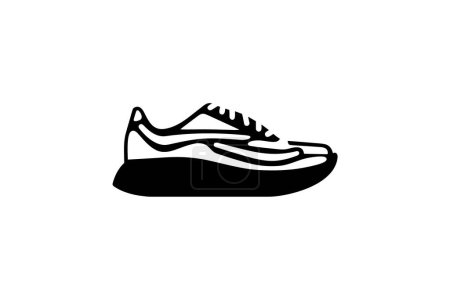 Téléchargez les illustrations : Chaussures et chaussures de sport bleues Icône de couleur plate mis isolé sur fond blanc illustration vectorielle couleur plate Pixel parfait - en licence libre de droit