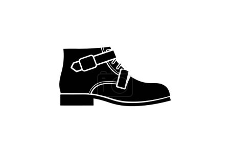 Ilustración de Brown Monk Strap Boots Zapatos y calzado Flat Color Icon set aislado sobre fondo blanco ilustración vector de color plano Pixel perfecta - Imagen libre de derechos